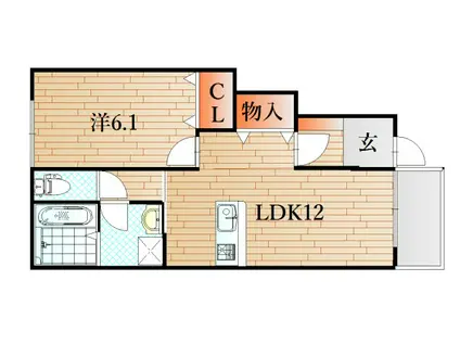 関門マリンビュー(1LDK/1階)の間取り写真