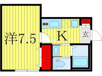 グランエスト柏の葉キャンパス(1K/2階)の間取り写真