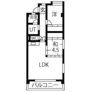 ハイライフメイユウ(2LDK/5階)の間取り写真