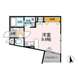 ロッヂングス・オーク(ワンルーム/3階)の間取り写真