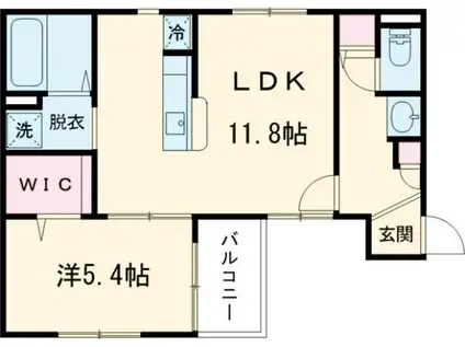 COCON翠(1LDK/1階)の間取り写真