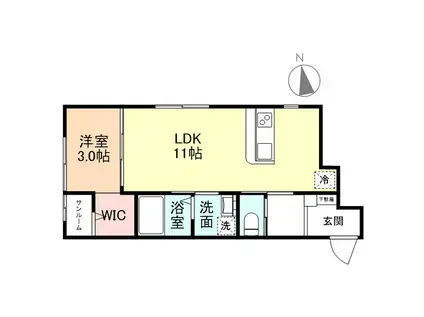 EL VITA鵯島IV(1LDK/1階)の間取り写真