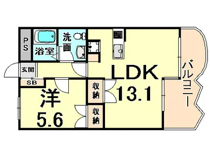 コナヴィレッジ(1LDK/2階)の間取り写真