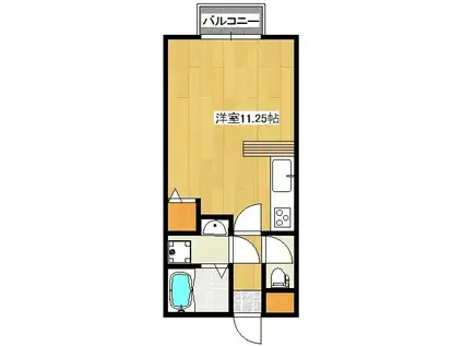 カームヴィルハルカ(ワンルーム/2階)の間取り写真