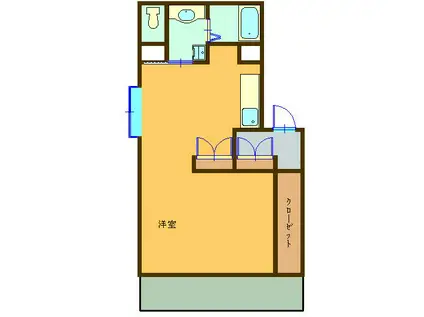 成城ビル石岡(1DK/2階)の間取り写真