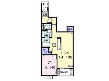 IT・PLACE II(1LDK/1階)の間取り写真