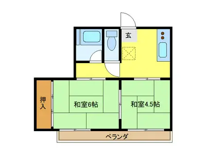 青木ビル(2K/4階)の間取り写真