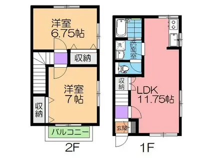 エクセルII(2LDK/1階)の間取り写真