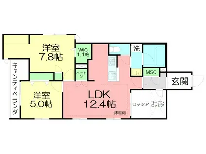 サウスERN-STROUTE33(2LDK/2階)の間取り写真