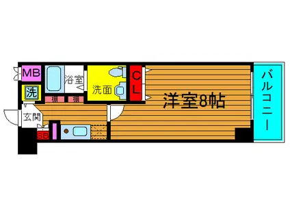 ルクレ難波(1K/8階)の間取り写真