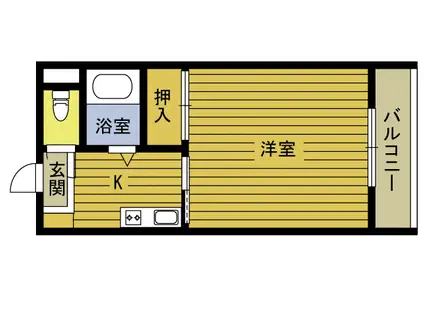 M・ティオ(1K/2階)の間取り写真