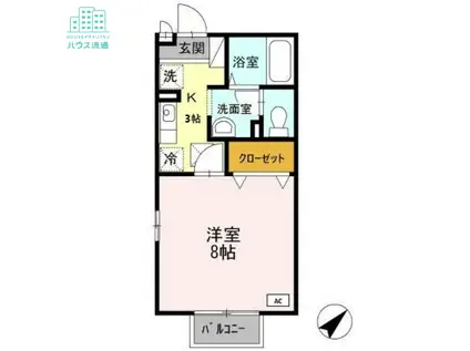 エクセル三城(1K/1階)の間取り写真