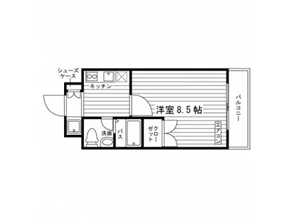 学生会館 HS PLAZA2(1K/2階)の間取り写真