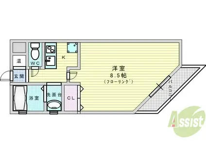 WINROAD ESAKA(1K/5階)の間取り写真