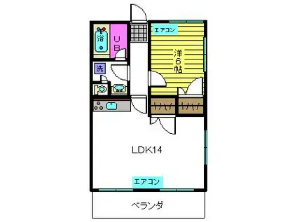 JR上越線 八木原駅 徒歩39分 2階建 築21年(1LDK/2階)の間取り写真