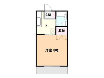 シャルム東所沢(1K/1階)の間取り写真