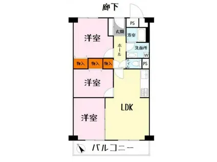 シャルマンコーポ草津(3LDK/7階)の間取り写真