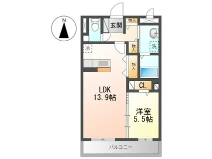 シュエット・メゾン(1LDK/5階)の間取り写真