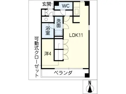 プレミア葵(1LDK/2階)の間取り写真