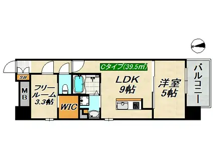 SDグランツ明石SUNSET VIEW(1SLDK/6階)の間取り写真