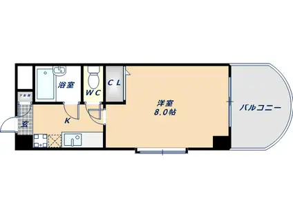 ルヴェール光陽(1K/2階)の間取り写真