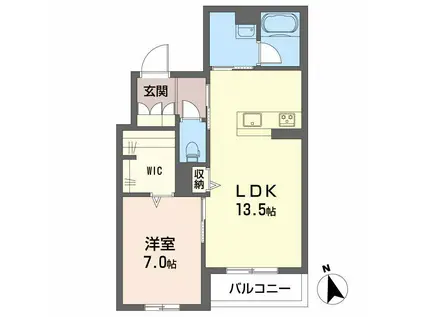 カーサ・ヴェルドール 子育てグリーン(1LDK/3階)の間取り写真