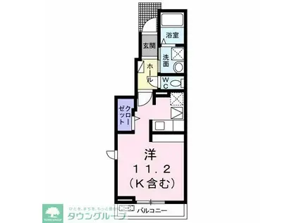 ソフィアN・III(ワンルーム/1階)の間取り写真