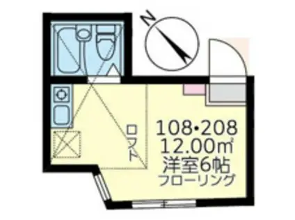 ユナイト台町ノーマンロイド(ワンルーム/1階)の間取り写真