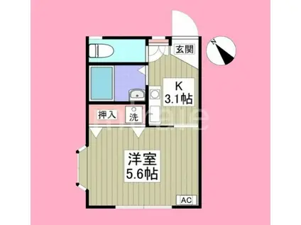 パレス金森台(1K/1階)の間取り写真