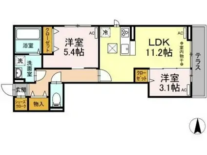 アネモネ元本郷(2LDK/1階)の間取り写真