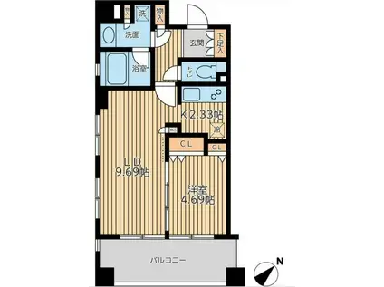 CITY SPIRE三ノ輪(1LDK/2階)の間取り写真