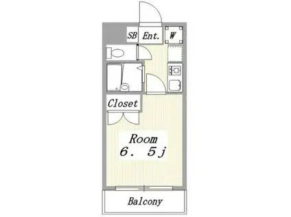 ディアロード(1K/1階)の間取り写真