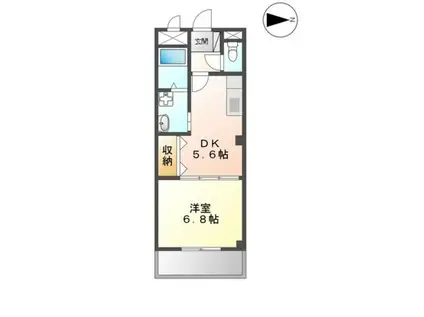 ガーデンヒルズ(1DK/2階)の間取り写真