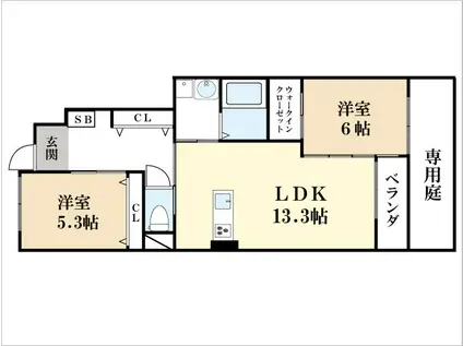 エル・カミーノ(2LDK/1階)の間取り写真