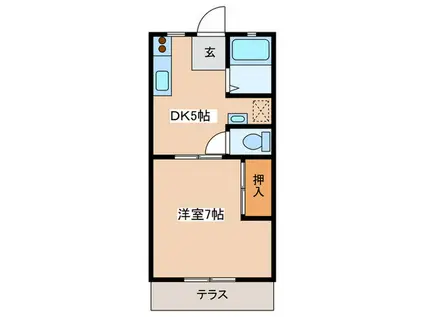 パ-ルシャト-(1DK/1階)の間取り写真