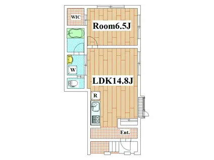 コリーヌ祐天寺(1LDK/1階)の間取り写真