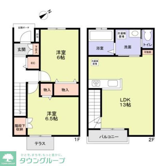BELLA FORESTA(2LDK/1階)の間取り写真