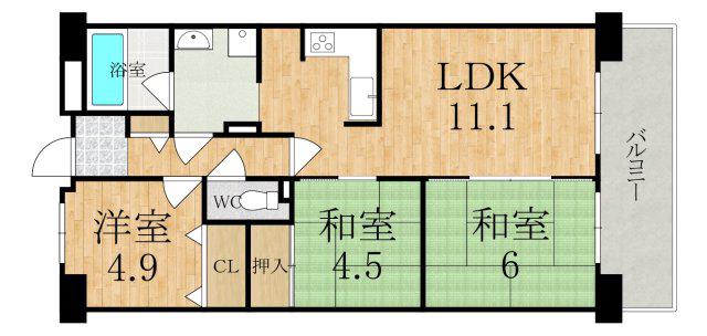 コスモ橿原神宮前(3LDK/2階)の間取り写真