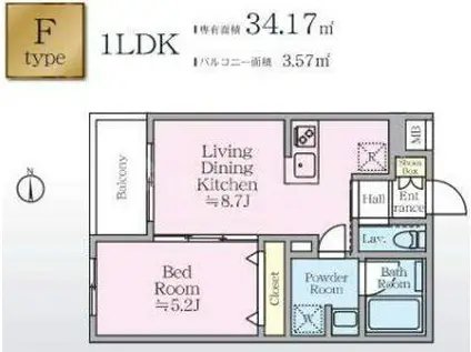 アイル グランデ赤羽(1LDK/5階)の間取り写真