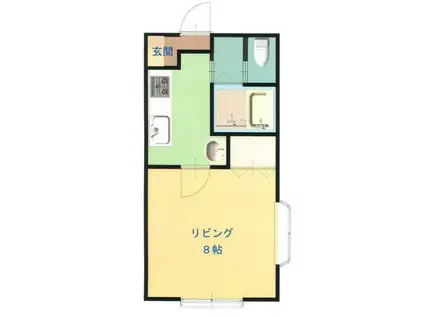 プラージュ(1K/1階)の間取り写真