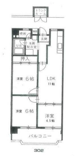 メゾン今在家(3LDK/2階)の間取り写真
