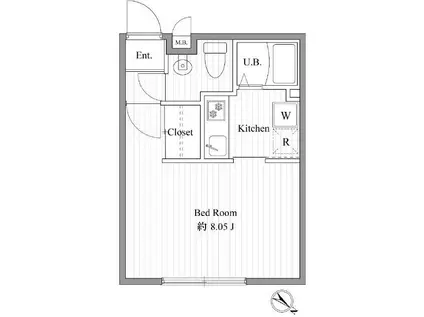ZESTY西新宿III(1K/3階)の間取り写真