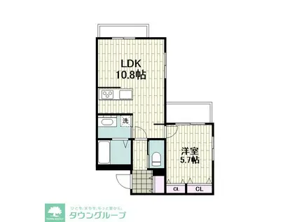 SUR LA COLLINE(1LDK/4階)の間取り写真