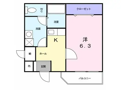 サンバニー都島(1K/3階)の間取り写真