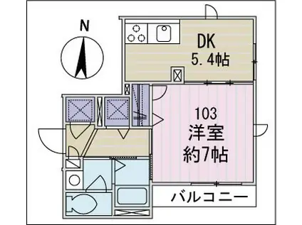メゾン ハピネス(1DK/1階)の間取り写真