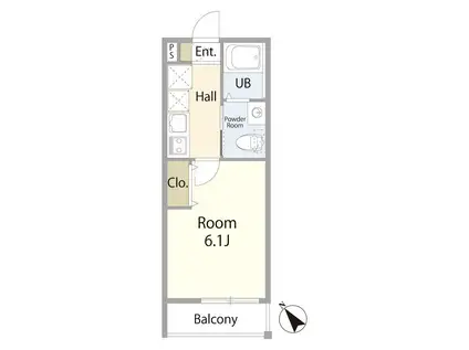 リオン高根台(1K/3階)の間取り写真