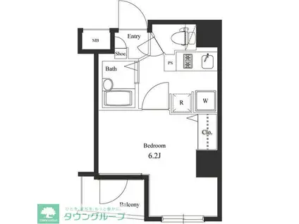 ヴェルト川崎(1K/9階)の間取り写真