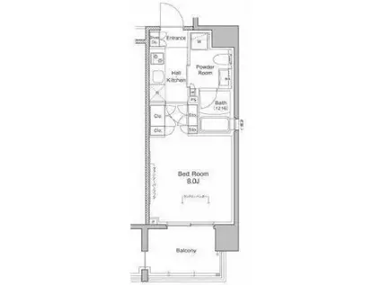 プラウドフラット東日本橋(1K/6階)の間取り写真