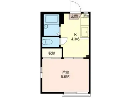 ハイツあずみの(1K/1階)の間取り写真