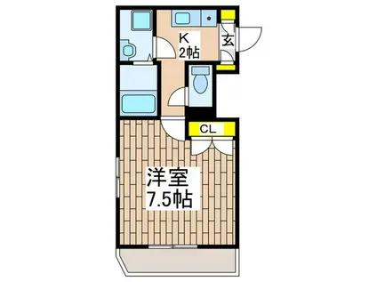 京急本線 上大岡駅 徒歩10分 3階建 築21年(1K/3階)の間取り写真